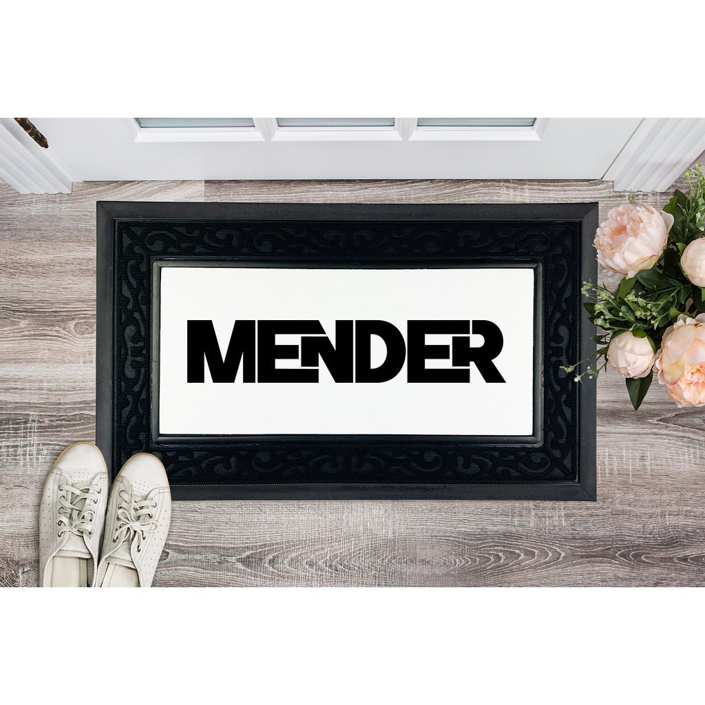 Mender Logo Icon - white Sublimation Heavy Duty Door Mat