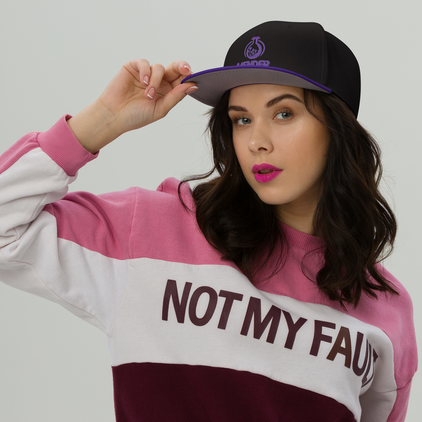 Mender Snapback Hat Purple/Black (Front&Back)