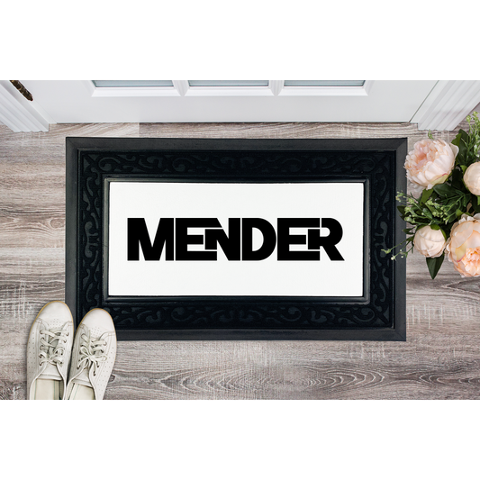 Mender Logo Icon - white Sublimation Heavy Duty Door Mat