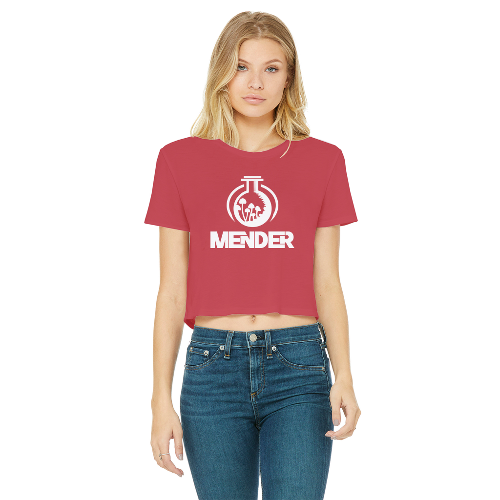 Mender Logo Icon  - black Classic Women's Cropped Raw Edge T-Shirt