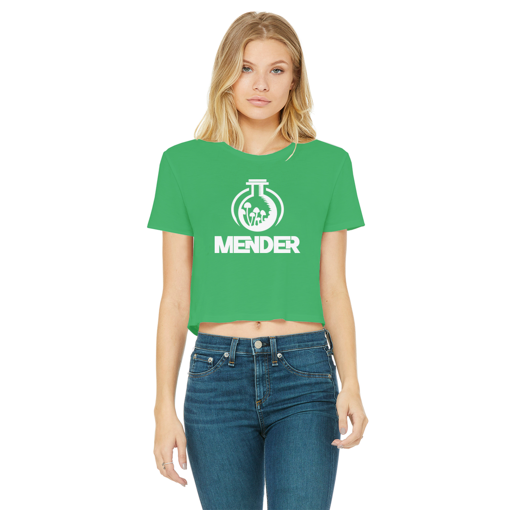 Mender Logo Icon  - black Classic Women's Cropped Raw Edge T-Shirt