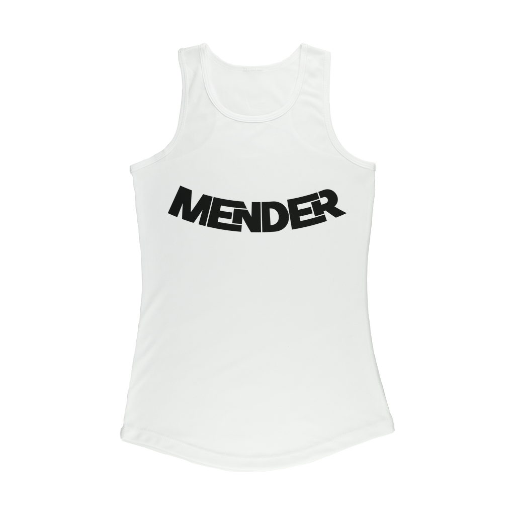 Mender Logo Icon - white Women Performance Tank Top - Front