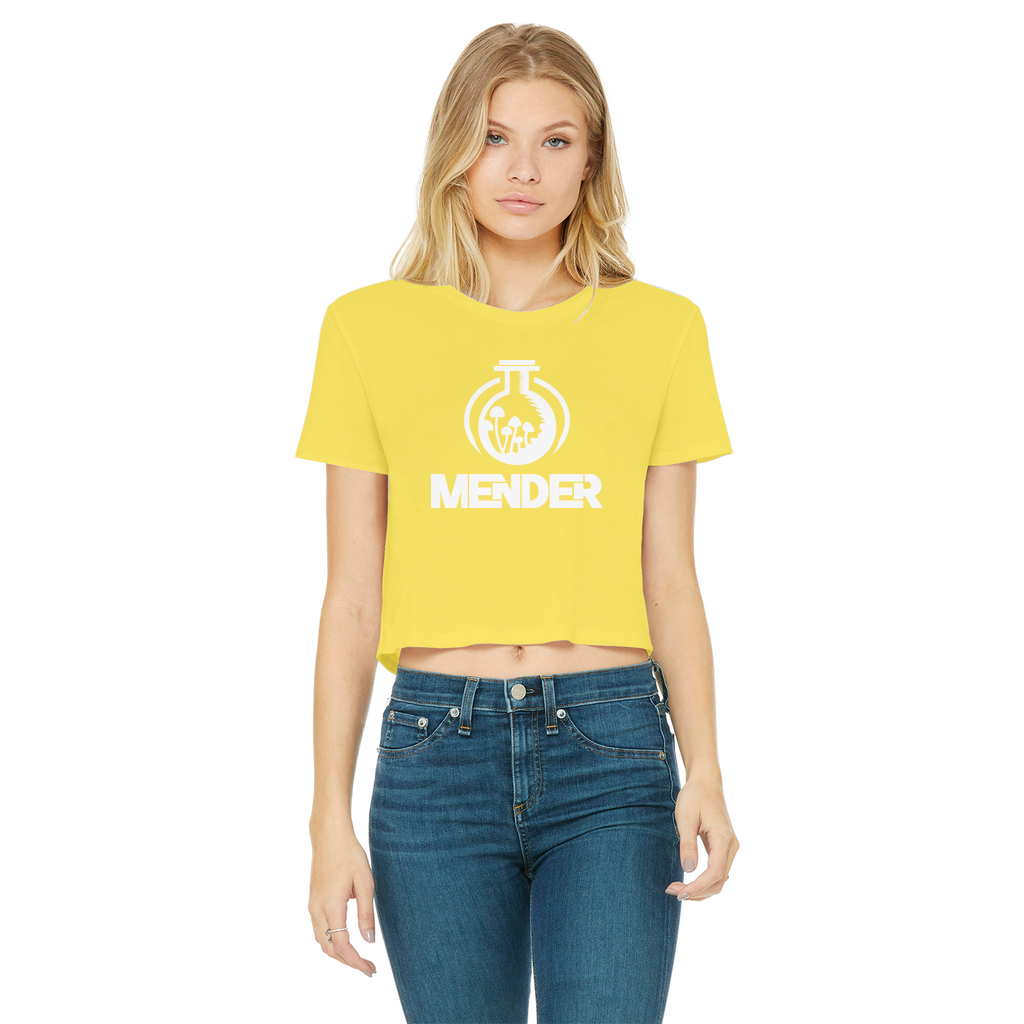 Mender Logo Icon  - black Classic Women's Cropped Raw Edge T-Shirt