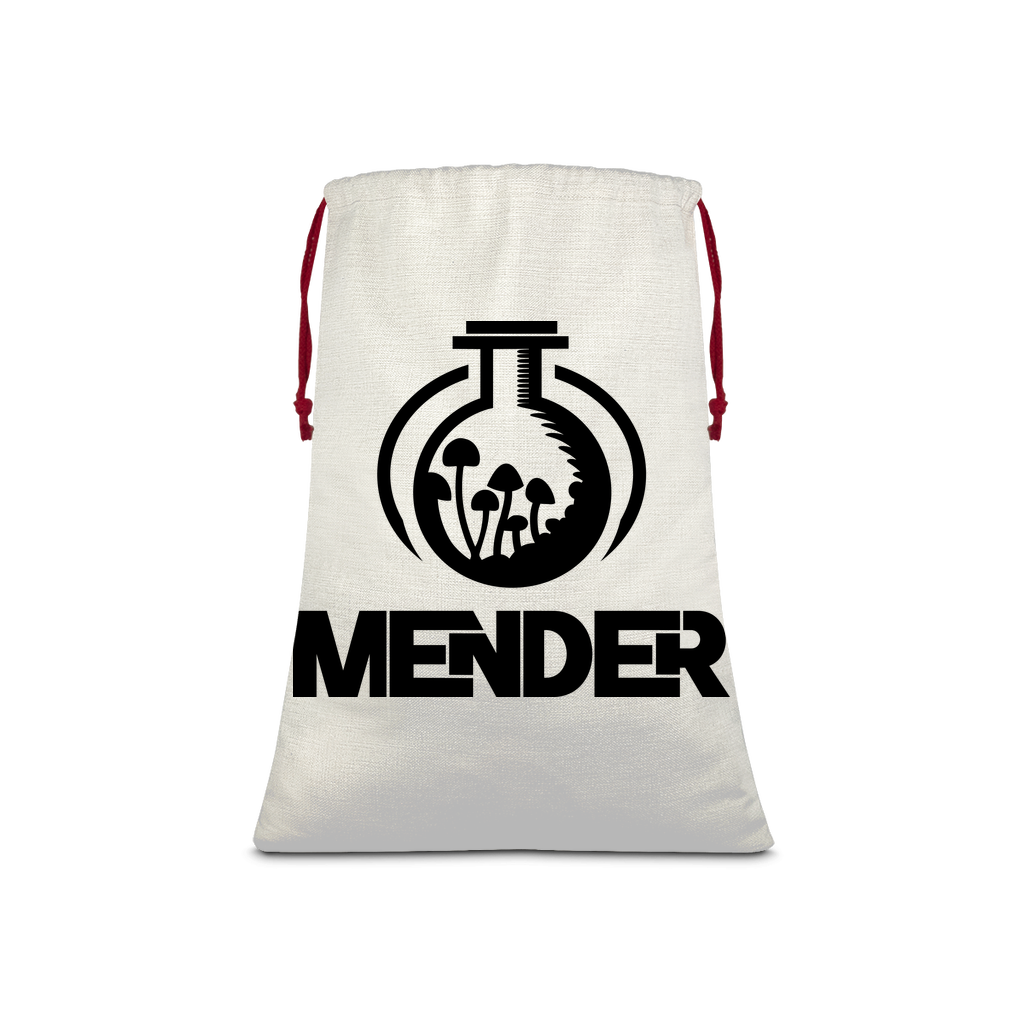 Mender Official Logo  - black Sublimation Linen Drawstring Sack
