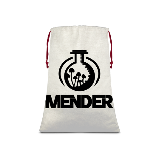 Mender Official Logo  - black Sublimation Linen Drawstring Sack
